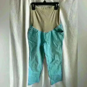 Motherhood Maternity Baby Blue Denim Capris with Belly Band Size S